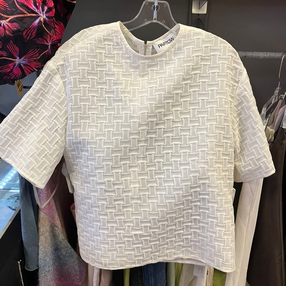 Sz 0 and 8 NWT $1595 Partow Boxy textured Semisheer top